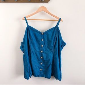 Torrid Denim Smocked Back Tank Top | Sz: 4